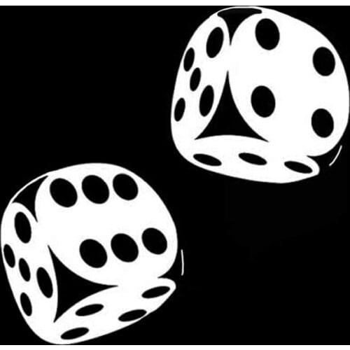 Car Sticker Fun Car Sticker Casino Poker Dice High Quality Decorative Decal PVC Car Sticker Waterproof Black/White, 16cm*11cm