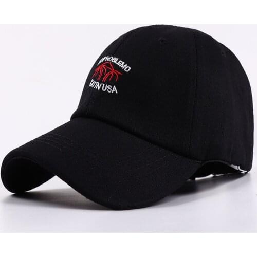 2021 New Black White Pink Palm Tree Embroidery Baseball Cap Bonnet Women Adjsutable Dad Snapback Hats Caps for Men Gorras Hombre