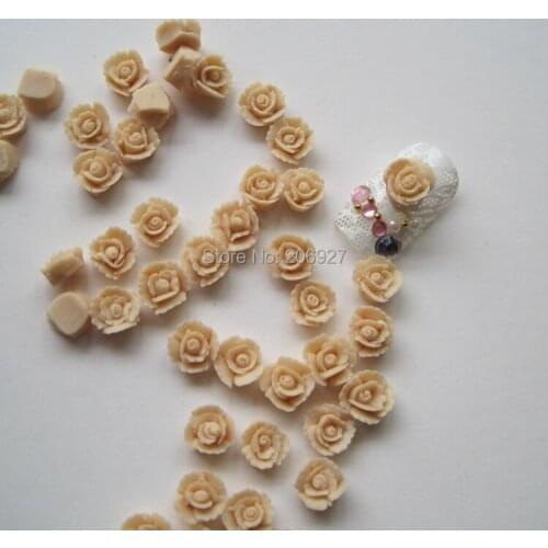 CF4-6 30pcs Cute Ceramic Light Pink Flower Shape Nail Art Decoration Outlooking
