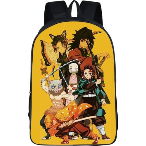 Demon Slayer Kimetsu No Yaiba Anime Print Backpack Kamado Tanjirou Nezuko Cosplay Costumes Agatsuma Zenitsu Knapsack School Bag