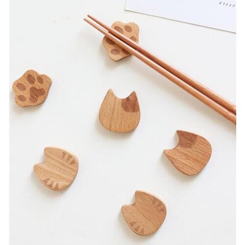 10pcs/set Japanese Style Wooden Chopstick Holder Chopstick Rack Pillow Table Decoration Kitchen Dinnerware Household Tableware