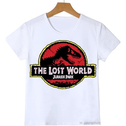 T-shirt for boys girls Jurassic park/world graphic tshirts boys funny kids clothes Dinosaur animal print t shirt camisetas tops