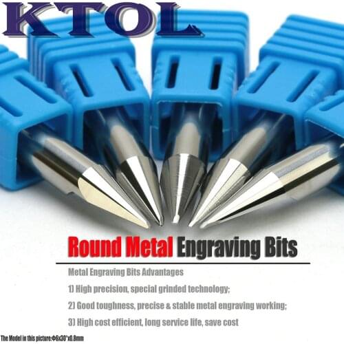 30 Degree 6x0.8MM Round Bottom V Engraving CNC Tools Metal Aluminum Cutter for Milling Machine, Carbide PCB CNC Engraver Bit 3d