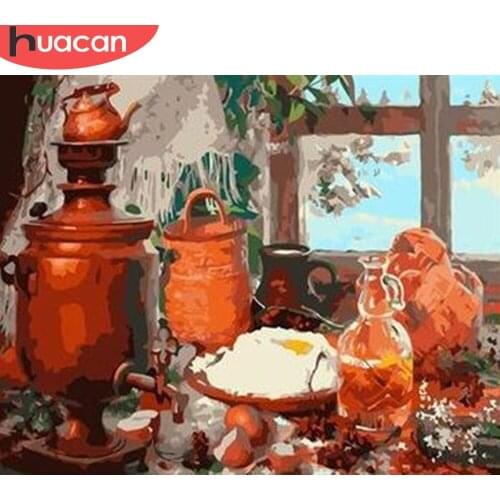 HUACAN Painting By Number Food Drawing On Canvas HandPainted Painting Art Gift DIY Pictures By Number Kits Home Decor