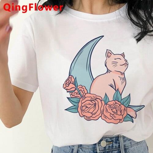 Kawaii Cat clothes summer top women couple clothes graphic tees women couple casual 2021 top tees vintage