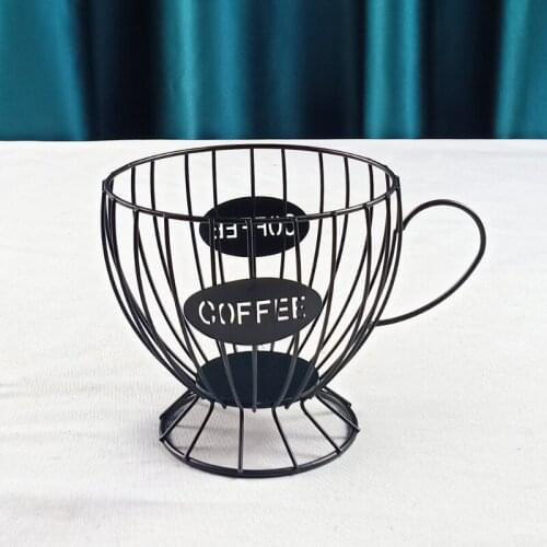 Coffee Capsule Cup Woven Iron Wire Hollow Storage Frame Fruit Snack Basket Elegant Picnic Tray Drying Food Dustpan
