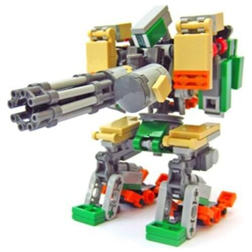 Morphing Robot Creation Bastion Vanguard Building Blocks Kit Gatling Machine Destroyer Arms Idea Game Toys for Children Gift