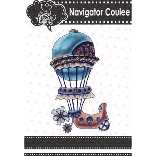 Spaceship Gear Balloon Steampunk Metal Cutting Mold Card Making Metal Template Scrapbook Cutting Decoration Embossing 2021