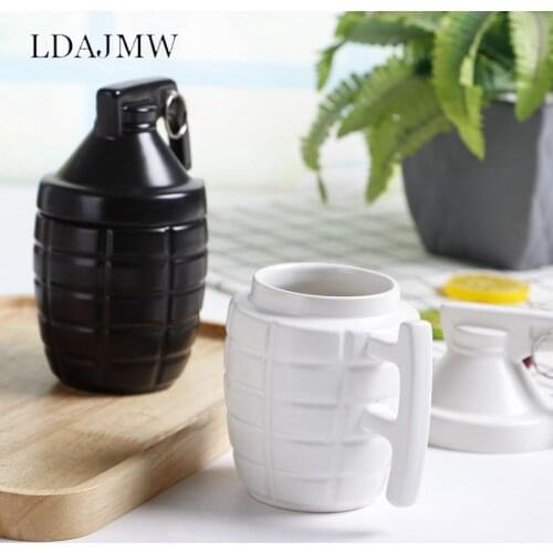 Creative Personality With Lid Grenade 3D Ceramic Coffee Cup Milk Cup Water Cup Brother Cup Gift Cup