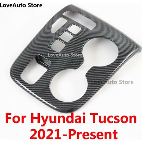 For Hyundai Tucson NX4 2021 2022 Car Carbon Fiber Panel Cover Central Control Gear Shift Box Interior Decorative Accessories