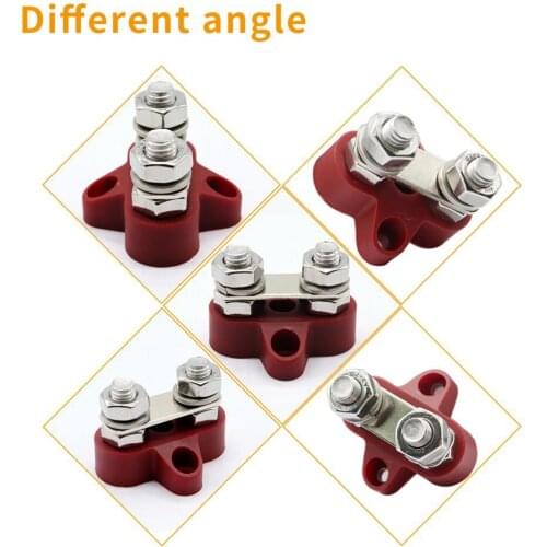 Boat 48V M8 Terminal Dual Stud Bus Bar Power Distribution Box Red