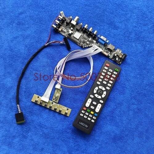 LVDS for LP156WH3-TLA1/TLS1/TLT1 LCD screen universal control card kit digital signal USB+VGA+AV 40 Pin 1366*768 3663 DVB-T