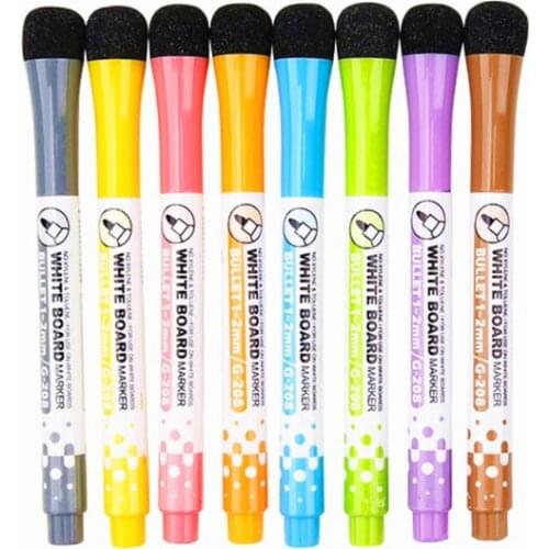 T3EE Magnetic Markers (8 Pack) Low Odor White Board Markers with Erasers for Kids Teacher Supplies for Classroom Work