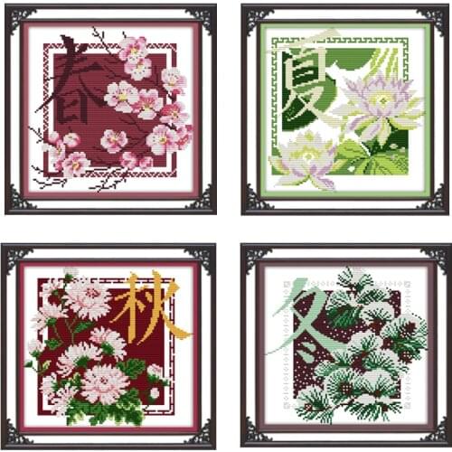 Poetry -spring(1) cross stitch kit Chinese style 14ct 11ct count print canvas stitching embroidery DIY handmade needlework plus
