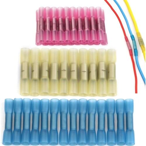 10/20/50PCS Waterproof Heat Shrink Butt Connectors Insulated Crimping Terminals Electrical Splice Wire Cable Crimp Connector Kit