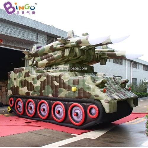 Customizable 7x2.8x3.8 meters giant inflatable tank with missile model for exhibition or education / inflatable army tank toys