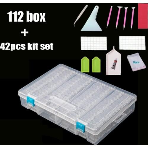New 64 112pcs Plastic 5d Diamond Painting Accessories box Beads Display Storage Box For Diamond Embroidery Cross Stitch Tools