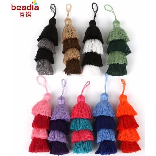 2018 New Arrival 1pc/bag Mix Color 4 Layers Of Cotton 8 cm Tassel For DIY Craft Home Decoration Supplies
