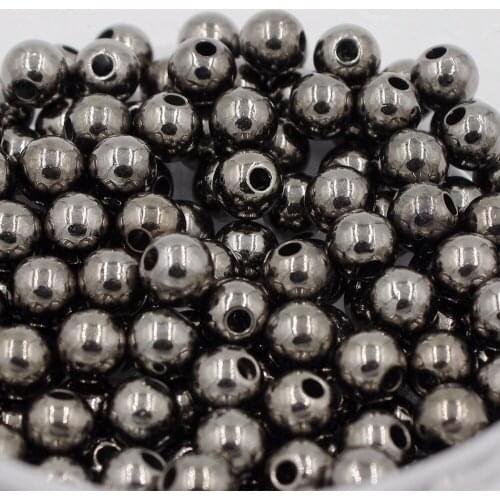 New Color Pick Size 4.6.8.10mm ABS Black Silver Color Imitation Pearl Beads Round Loose Beads Fit DIY Bracelet Making
