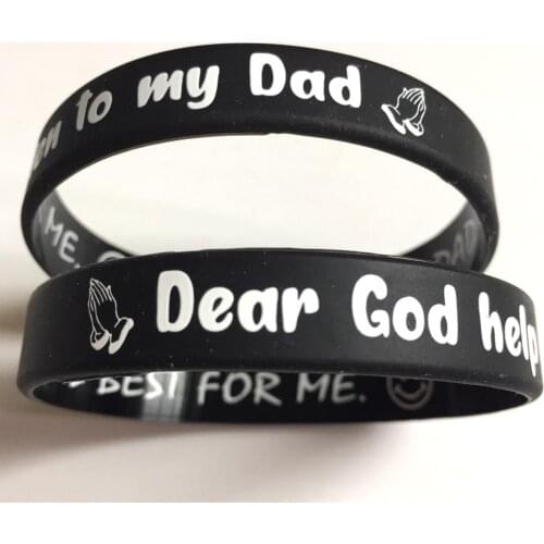 Wholesale 20pcs kids children silicone bracelets wristbands mum Dad to son daughter bangle party birthday gift