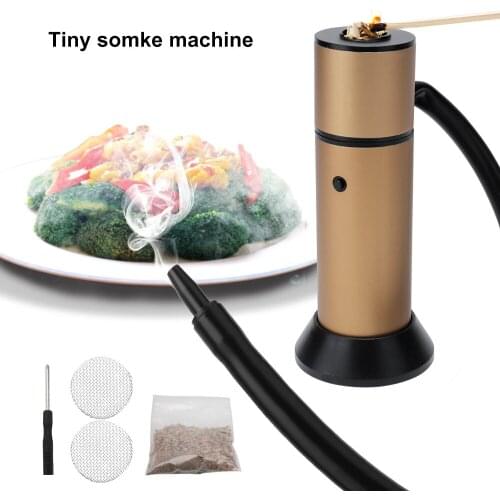 BORUiT Portable Molecular Cuisine Smoking Gun Food Cold Smoke Generator Meat Burn Smokehouse Cooking for BBQ Grill Smoker Wood