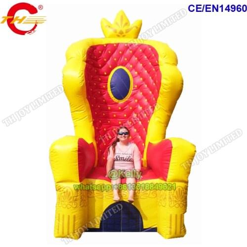 Pipeapple king throne inflatable chair for sale, commercial grade pvc tarpaulin durable inflatable throne for party events