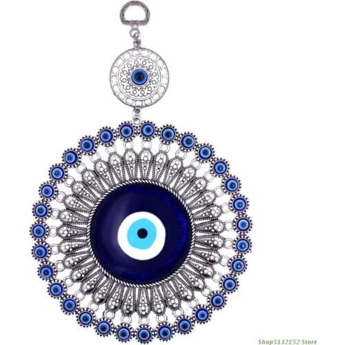QX2E Turkish Blue Evil Eye Decor Wall Hanging Pendant Amulets Ornament Key Ring Home Garden Protection Lucky Gift