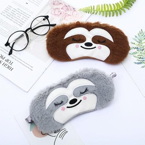 Plush Sleeping Cute Night Mask Sort Eye Bandage Cover For Girl Women Gift Sloth Sleep Mask Blindfold Travel Relaxed Eyepatches