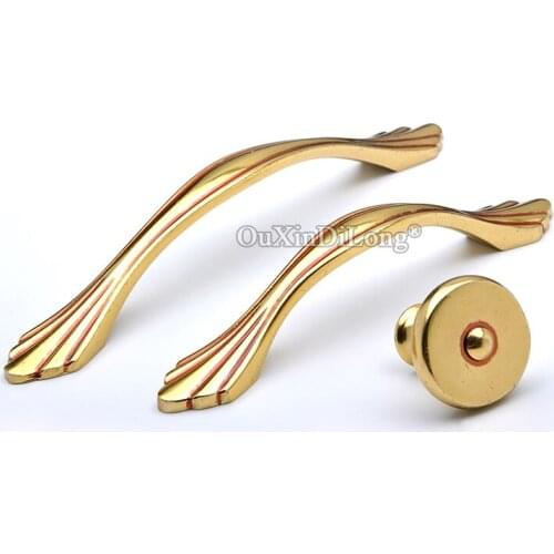 High Quality 10PCS Solid Brass Kitchen Cabinet Door Handles Cupboard Wardrobe Drawer Cabinet Pulls Handles Furniture Hardware