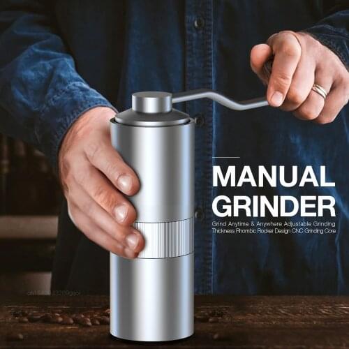 Coffee Grinder Mini Stainless Steel Burr-cnc Hand Manual Coffee Grinder Bean Machine Burr Grinders Mill Kitchen Coffee Machine