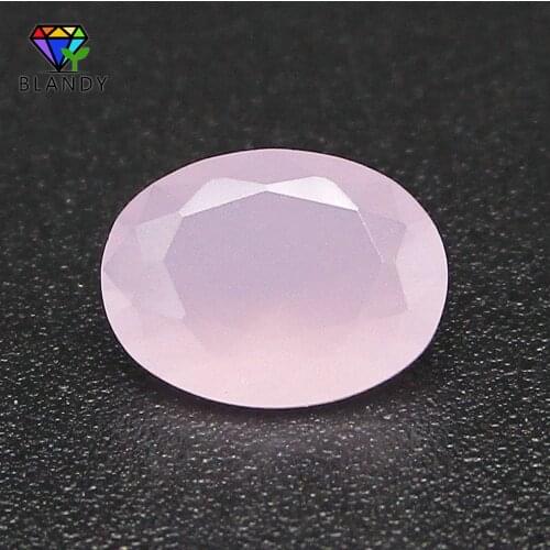 High Quality Glass Stone 2x3~13x18mm Oval Shape Loose Milky Blue Glass Gems Synthetic Beads For Jewelry