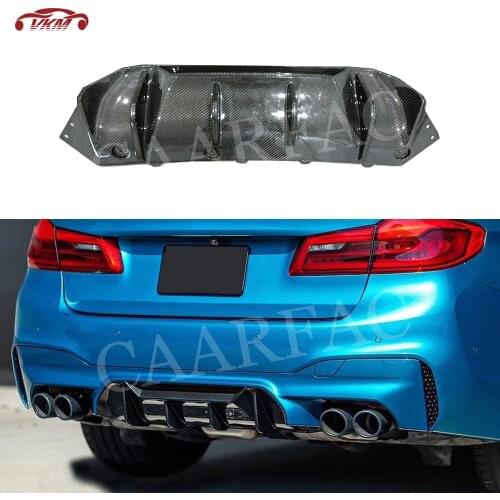 For F90 Carbon Fiber Rear Lip Diffuser Spoiler for BMW 5 Series F90 M5 2017 2018 2019 FRP P Style Bumper Guard