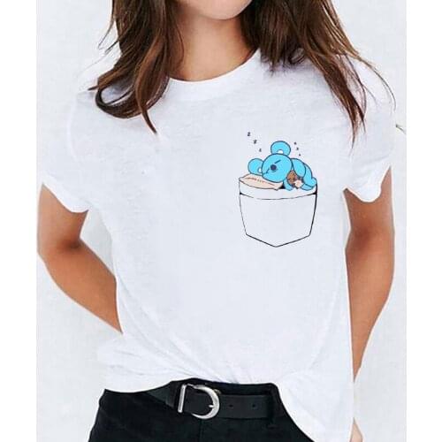 Female T-shirt Cute Koala T-shirts Funny Top Cartoon t shirt 90s Girls Harajuku graphic tshirt White Short Sleeve t-shirt women