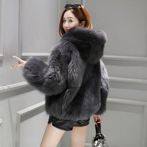 Real Autumn Winter Coat Women Fox Coats Double-sided Wear Fur Jacket Korean Jackets Manteau Femme Hiver MY922