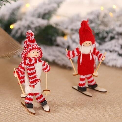 Cute 1pc Angel Ski Dolls Pendant 2021 Christmas Tree Hanging Ornaments Navidad Decor For Home Noel New Year Gifts For Kids