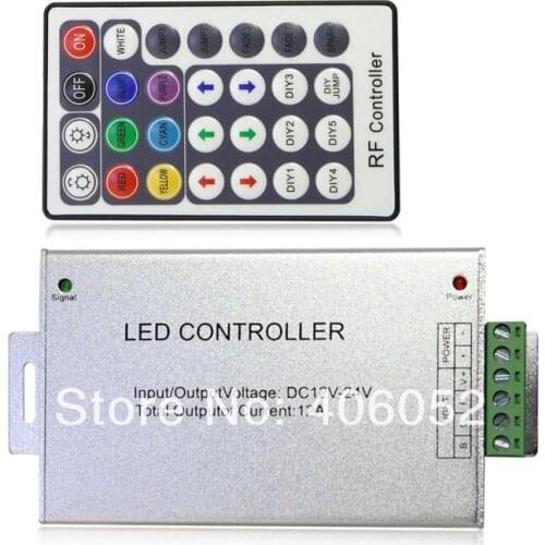 10set/lot Aluminum shell DC 12V 24V 28key led rf remote RGB controller for smd5050/3528 led light strip