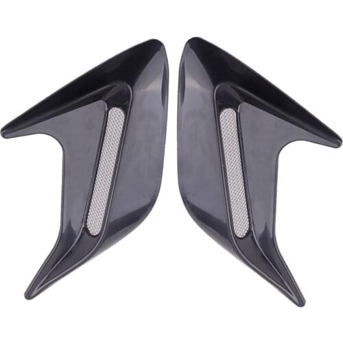 2pcs Car Hood Side Fender Decorative Air Vent Flow Intake Mesh Grille Stickers Cover Cap Black fit for Most of Cars