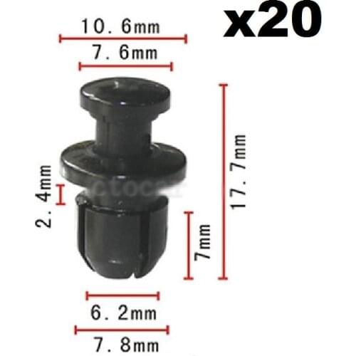 20pcs OEM Nylon For Honda Splash Shield Clip For Accord Prelude For CR-V For Odyssey 90657-SB0-003