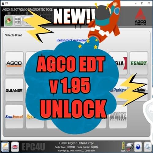 2020 NEW AGCO Electronic Diagnostic Tool 1.95 EDT +Activation (INSTALL UNLIMITED COMPUTER) for any CANUSB Interface