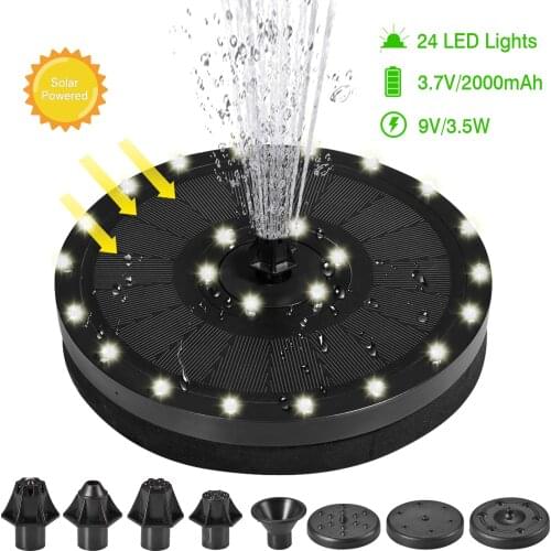 3W/3.5W Solar Fountain 9V/7V/6V Colorful LED Lights Swimming Pools Fountain Pump Panel Solar Powered Fountain Garden Decoration