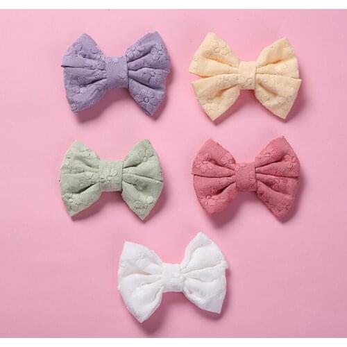 36pc/lot Newborn Lace Embroidery Hair Bow Nylon Headband,Nylon Baby Headband,Kids Hairpins Hair Clips for Girls Hair Accessories