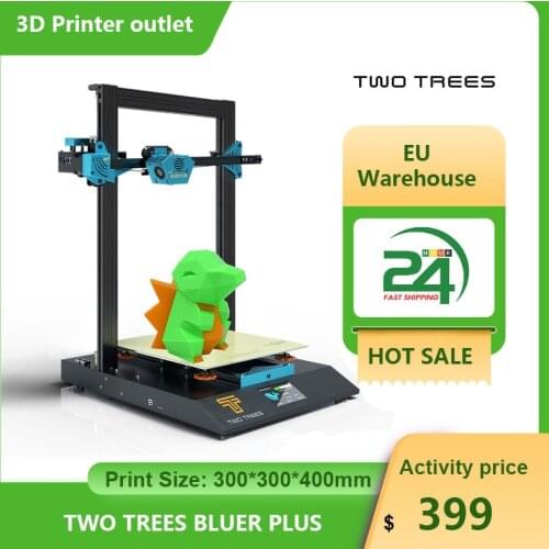 TWO TREES BLUER PLUS 3D Printer 90% Pre-Assembled 300*300*400mm Large Build Volume Silent Printing Dual Z Axis with 4.3 Inch