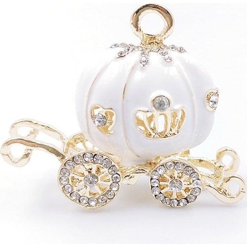 50pcs Fairy Princess Pumpkin Car Crystal Rhinestone Appliques strass Nacklace Earring Decor Hairpin Hair Clip Ornament Jewelry