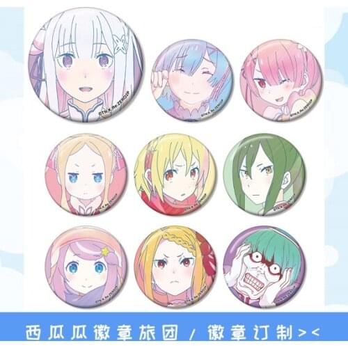 58mm Anime Re:Life in a different world from zero Brooch Icons Badges