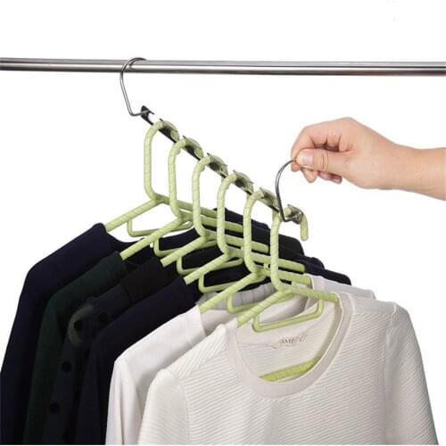 6-Holes Space Saving Clothes Hanger Magic Closet Wardrobe Space Saving Organizer Rack Hanger TV Metal Hanger