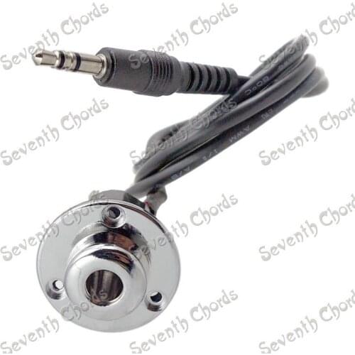 Acoustic Guitar Piezo Pickup EQ Equalizer Preamp Replacement Hookup Wire Cable Plug Output Jack Socket with End Pin Chrome
