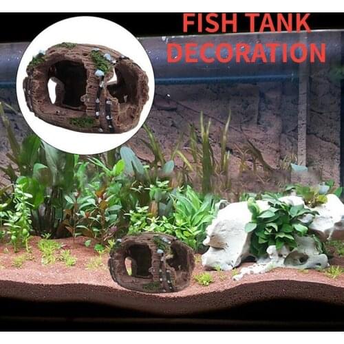 Fish Tank Aquarium Decoration Background Resin Aquarium Ornaments Decorations Artificial Barrel Cave Landscaping Accessories