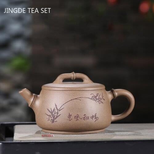 Authentic Yixing tea pots Purple Clay Teapot Raw ore Section Mud Stone scoop kettle Handmade Customized Boutique Teaware 230ml