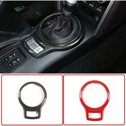 Car Styling ABS Carbon Fiber/Red Interior Car Console Gear Decorative Panel For Toyota 86/Subaru BRZ 2012-2020 Car Accessories