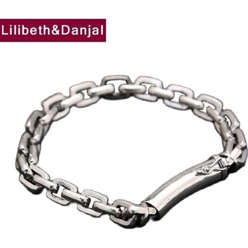Couple Box Chain Bracelet Bangle Pure 925 Sterling Silver Vintage Fashion Fine Jewelry Men Women 2021 Designer Free Shipping B27